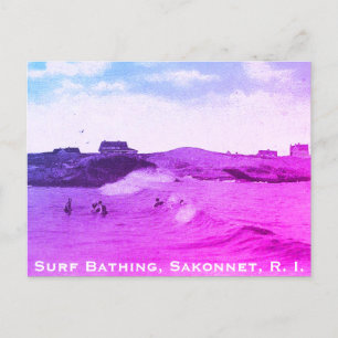 Surf Bathing, Sakonnet - Little Compton, RI Holiday Postcard