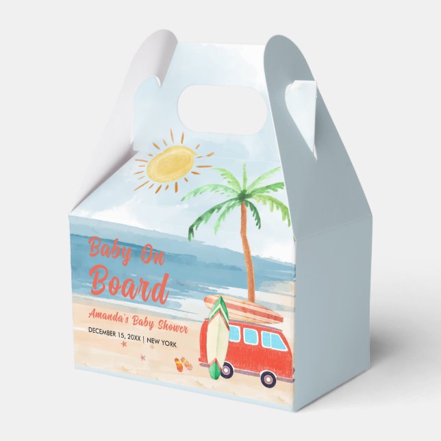 Surf Beach Baby On Board Baby Shower  Favor Box (Front Side)