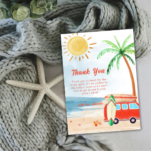 Surf Beach Baby On Board Baby Shower  Thank You Card
