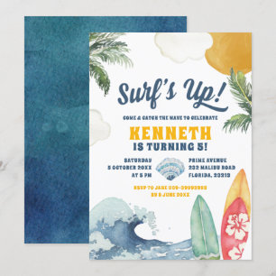 Surf Beach Été Invitation d'anniversaire