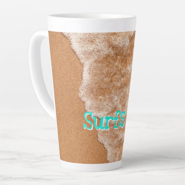 Surf Beach fun, waves, ocean, outdoor adventure   Latte Mug (Left Angle)