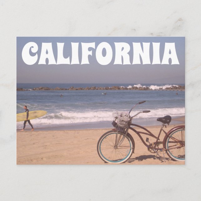 Surf Bicycle California Beach Postcard (Front)