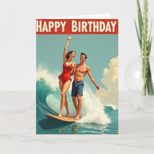 Surf Birthday Couple Card