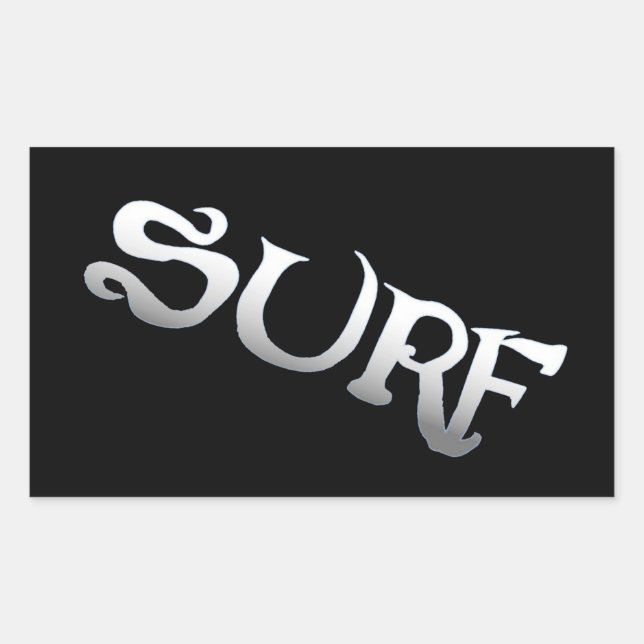 Surf black large rectangle large stickers (Front)