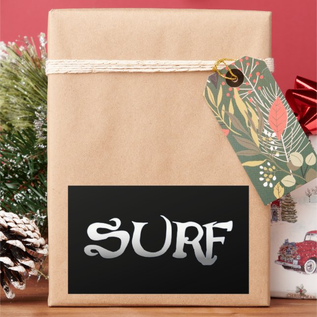 Surf black large rectangle large stickers (Holiday)