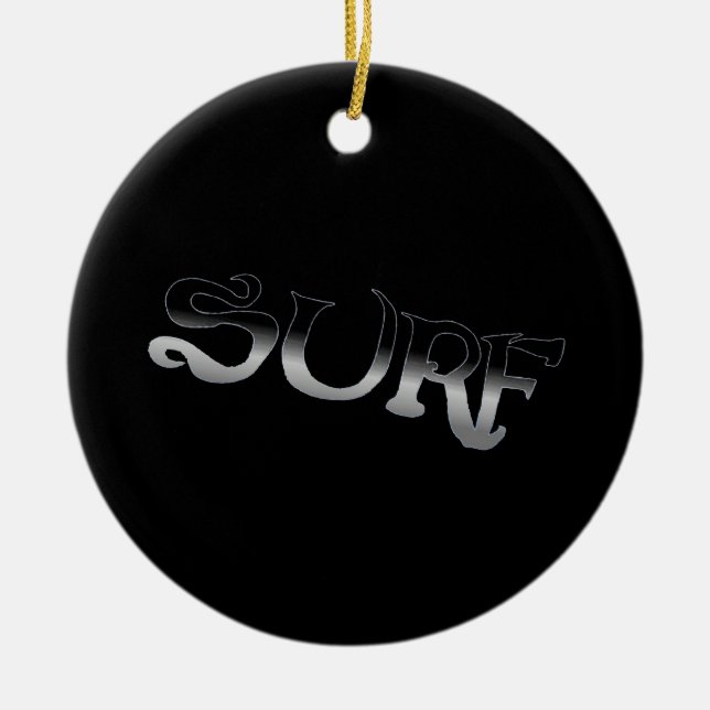 Surf black round ornament (Front)