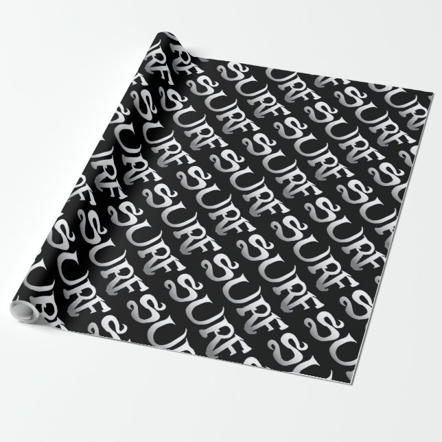 Surf black tilted matte wrapping paper (Unrolled)