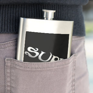 Surf black tilted stainless steel flask