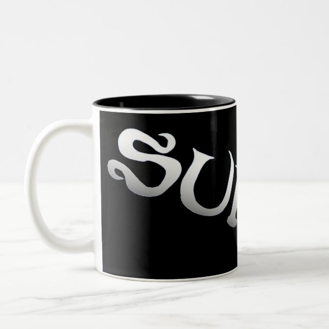 Surf black tilted two tone mug (Left)