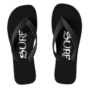 Surf black wide flip flops