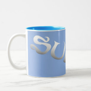 Surf bleu incliné deux tons mug