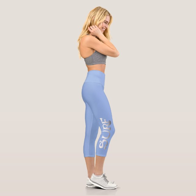 Surf blue high waisted capris pants (Right)