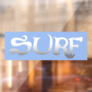 Surf blue large window cling back stick