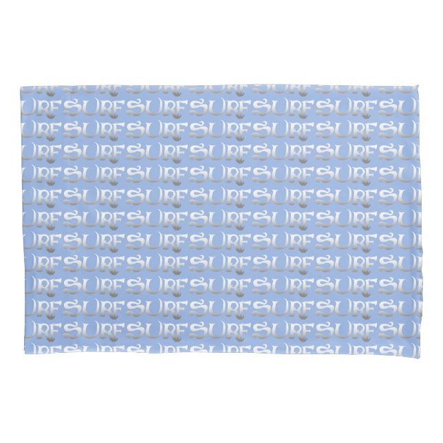 Surf blue standard pillowcase (Front)