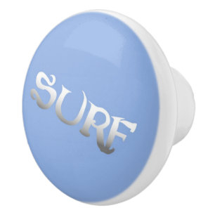 Surf blue tilted ceramic knob