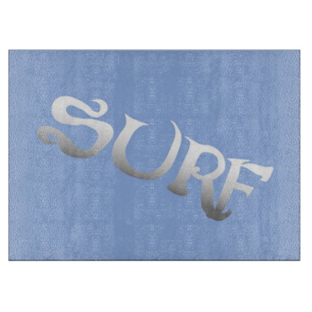 Surf blue tilted glass cutting board (Front)