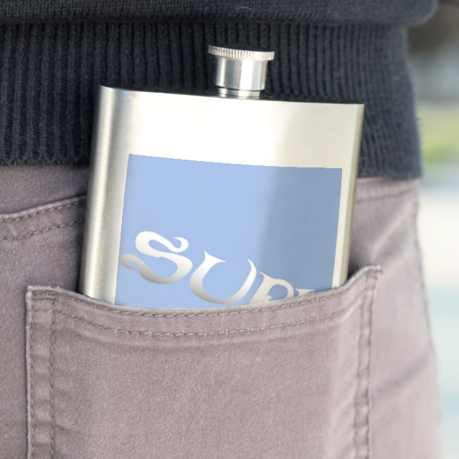 Surf blue tilted stainless steel flask (In Situ)