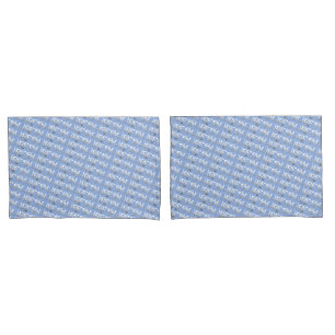 Surf blue tilted standard pillowcases 2 sided pair