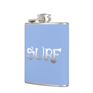 Surf blue wrapped flask