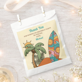 Surf Board Beach 1st Birthday Party Thank You  Favour Bag