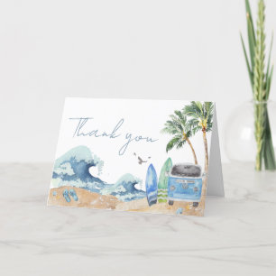 Surf Board Beach Baby Shower Thank You Card