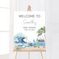 Surf Board Beach Baby Shower Welcome