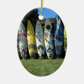 Surf Board Ceramic Ornament