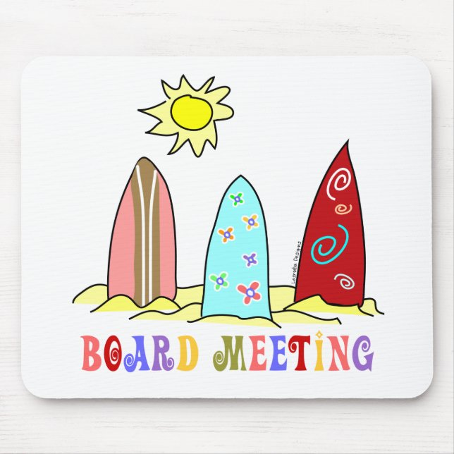 Surf Board Meeting Mouse Pad (Front)