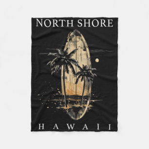 Surf Board North Shore Hawaii Oahu Haleiwa Surfer Fleece Blanket