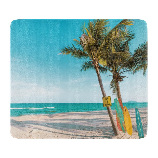 Surf boards on beach throw pillow (Front)