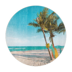 Surf boards on beach throw pillow
