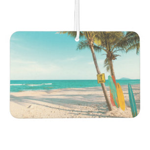 Surf boards on beach throw pillow air freshener