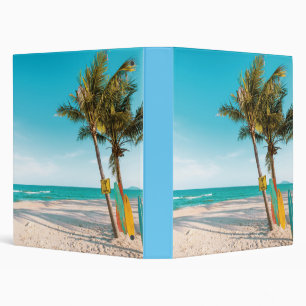 Surf boards on beach throw pillow binder