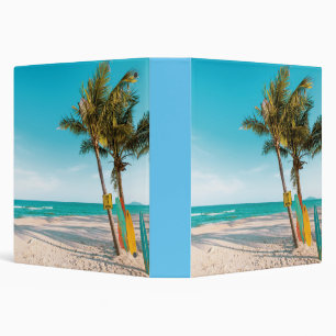 Surf boards on beach throw pillow binder