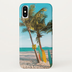 Surf boards on beach throw pillow Case-Mate iPhone case