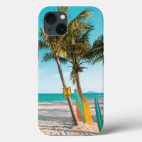 Surf boards on beach throw pillow