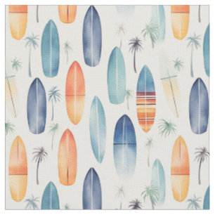 Surf Boards on Ivory Fabric