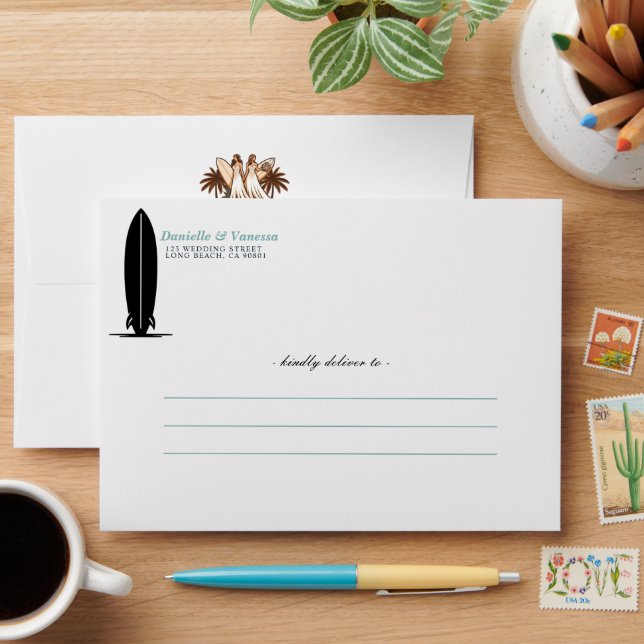 Surf Brides Wedding Envelope (Desk)