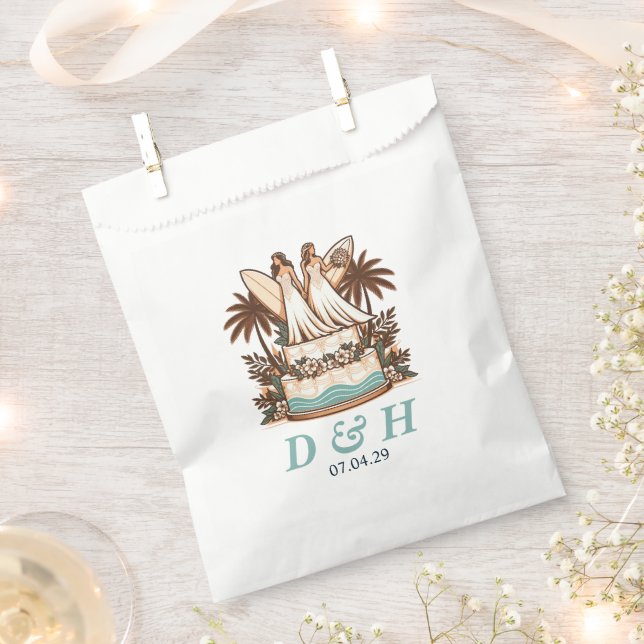 Surf Brides Wedding Favour Bag (Clipped)