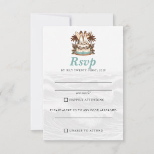 Surf Brides Wedding RSVP Card