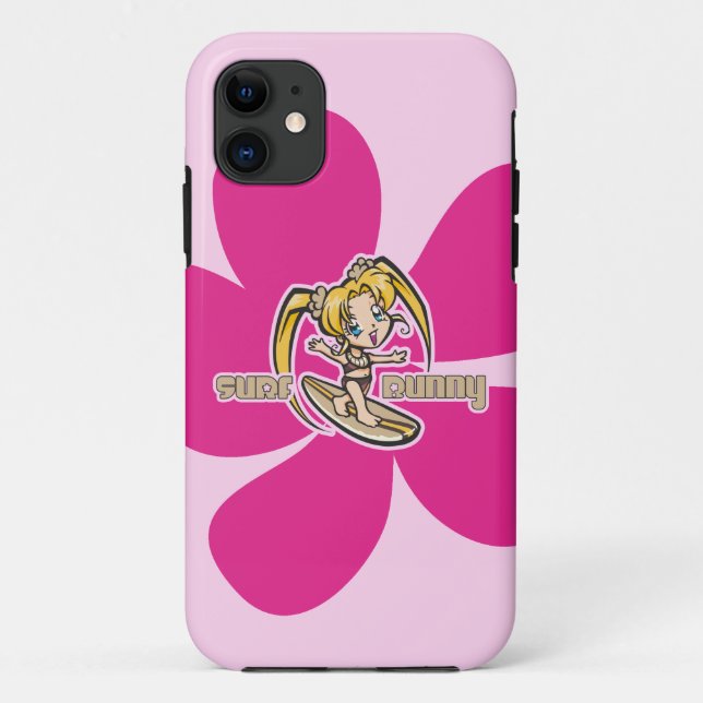 Surf Bunny Surfer Girl Cartoon Case-Mate iPhone Case (Back)