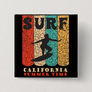 Surf California 2 Inch Square Button