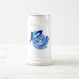 Surf California Californian surfers surfing gifts Beer Stein