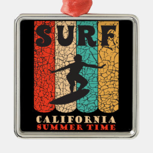 Surf California Metal Ornament
