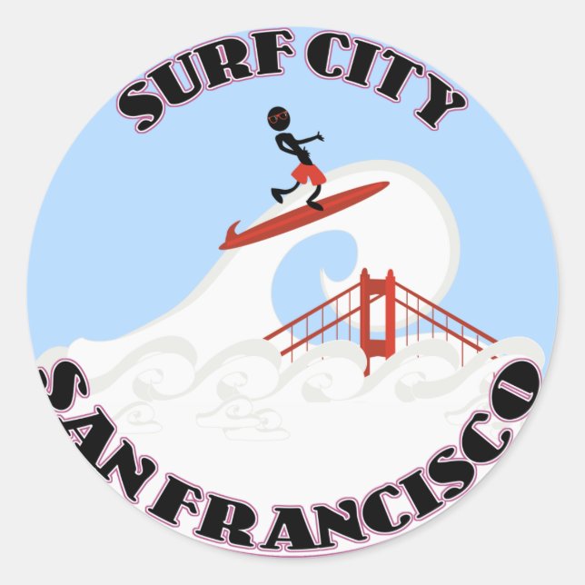 Surf City San Francisco Classic Round Sticker (Front)