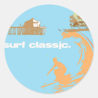 surf classic round sticker