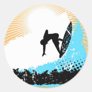 Surf Classic Round Sticker