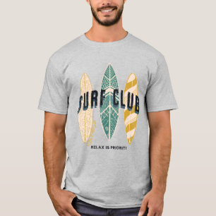 Surf Club Summer Beach Vacation Funny Vintage T-Shirt