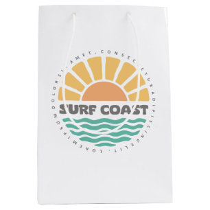 Surf Coast Vintage Sunset Beach Retro Design Medium Gift Bag