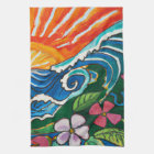 Surf coucher de soleil Serviette de cuisine tropic